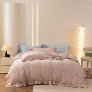 Winter Warm Milk Velvet Jacquard Comforter Quilt Cover Set Skin-friendly Bed Sheet Bedding Set