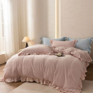 Winter Warm Milk Velvet Jacquard Comforter Quilt Cover Set Skin-friendly Bed Sheet Bedding Set