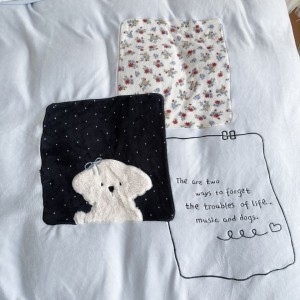Cartoon embroidery duvet comforter cover blue bed sheets winter milk velvet bedding set