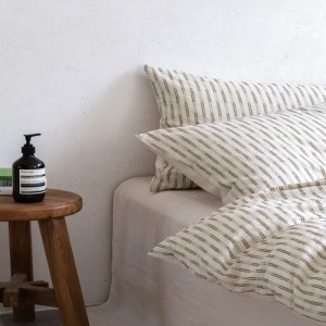 100% Cotton Washed Cotton Linen 4PCS Bed Set Printed Duvet Cover High Class Home Textile Bedding Set