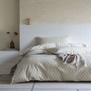 100% Cotton Washed Cotton Linen 4PCS Bed Set Printed Duvet Cover High Class Home Textile Bedding Set