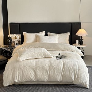 New milk velvet jacquard duvet cover white bed sheets winter bedding set