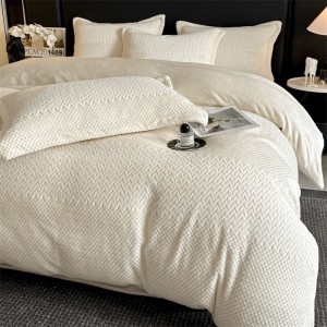 New milk velvet jacquard duvet cover white bed sheets winter bedding set