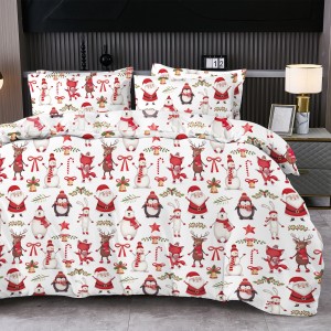 Christmas 3D printing duvet cover red 3pcs home textiles duvet cover set supplier