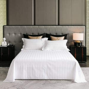 White 100% Cotton White Satin Hotel Textiles 4 Stars Jacquard Home Hotel Textiles Bedding Set Supplier