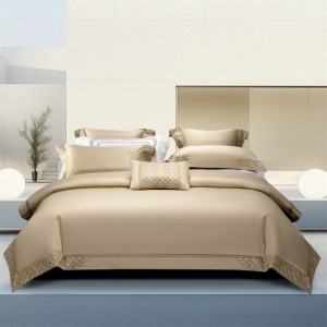 500TC Long Staple Cotton High Luxury Gold Duvet Cover Flat Sheet Queen King Bedding Set