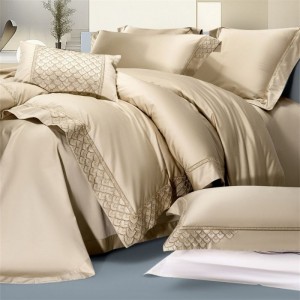 500TC Long Staple Cotton High Luxury Gold Duvet Cover Flat Sheet Queen King Bedding Set