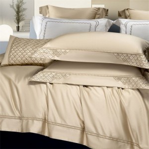 500TC Long Staple Cotton High Luxury Gold Duvet Cover Flat Sheet Queen King Bedding Set