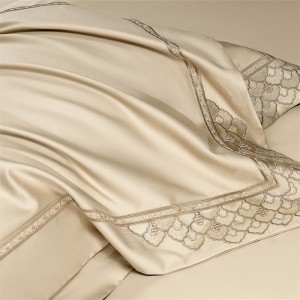500TC Long Staple Cotton High Luxury Gold Duvet Cover Flat Sheet Queen King Bedding Set