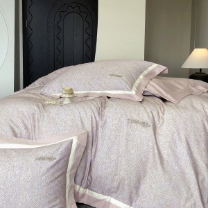 Pure cotton 4pcs pink digital printing home textiles 60s sanding patchwork bedding set supplier