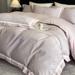 Pure cotton 4pcs pink digital printing home textiles 60s sanding patchwork bedding set supplier