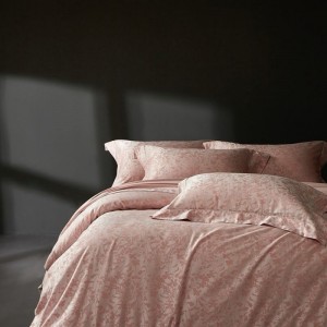 High Class Pink 500TC Lyocell Cotton Yarn-dyed Jacquard 4PCS Bedding Set