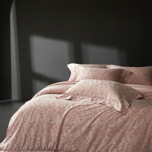 High Class Pink 500TC Lyocell Cotton Yarn-dyed Jacquard 4PCS Bedding Set