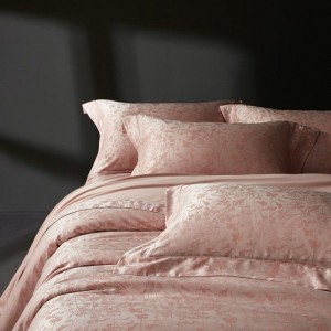 High Class Pink 500TC Lyocell Cotton Yarn-dyed Jacquard 4PCS Bedding Set