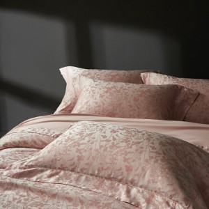 High Class Pink 500TC Lyocell Cotton Yarn-dyed Jacquard 4PCS Bedding Set