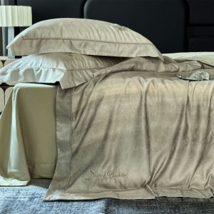 100S Long Staple Cotton Striped Jacquard Comforter Quilt Cover Green Bed Sheets Home Textile Bedding Set