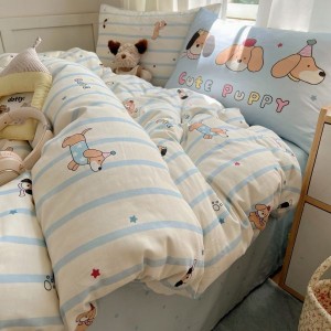 40S Pure Cotton Bed Sheet Cartoon Printing Duvet Cover 128*68 Cotton Bedding Set For Kids