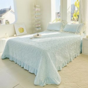 New rabbit down milk down warm bed duvet cover flat sheet lace four-piece bedding set