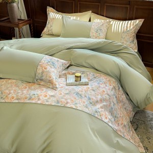 100% cotton home textile digital printing duvet cover thickened brushed bed sheets bedding set for home