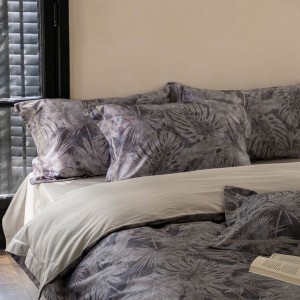 100s cotton digital printing quilt comforter cover soft bed sheet purple floral bedding set