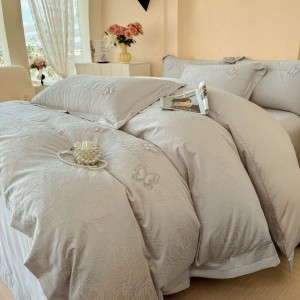 High-precision jacquard duvet cover 100s long-staple cotton bed sheet four-piece bedding set