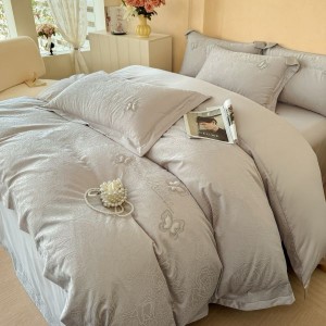 High-precision jacquard duvet cover 100s long-staple cotton bed sheet four-piece bedding set