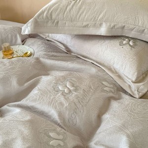 High-precision jacquard duvet cover 100s long-staple cotton bed sheet four-piece bedding set