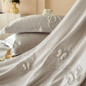 High-precision jacquard duvet cover 100s long-staple cotton bed sheet four-piece bedding set