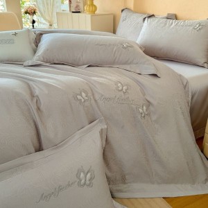 High-precision jacquard duvet cover 100s long-staple cotton bed sheet four-piece bedding set
