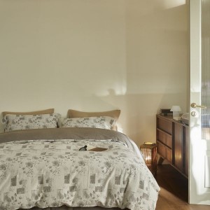 High Class light luxury yarn-dyed double yarn jacquard linen cotton 4pcs bedding set