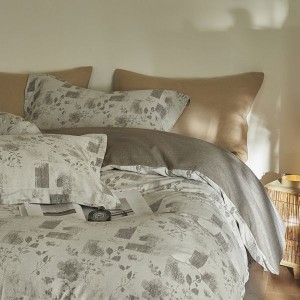 High Class light luxury yarn-dyed double yarn jacquard linen cotton 4pcs bedding set