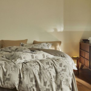 High Class light luxury yarn-dyed double yarn jacquard linen cotton 4pcs bedding set