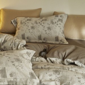 High Class light luxury yarn-dyed double yarn jacquard linen cotton 4pcs bedding set