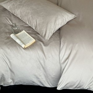 100s long staple cotton satin jacquard duvet cover gray bed sheet bedding set