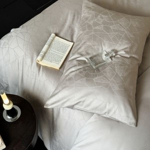 100s long staple cotton satin jacquard duvet cover gray bed sheet bedding set