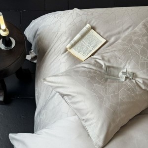 100s long staple cotton satin jacquard duvet cover gray bed sheet bedding set