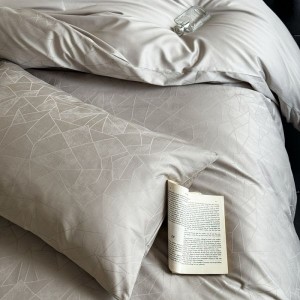 100s long staple cotton satin jacquard duvet cover gray bed sheet bedding set