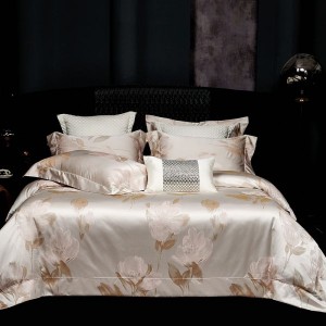 1000tc jacquard duvet cover long staple cotton flat sheet queen king size 4pcs bedding set