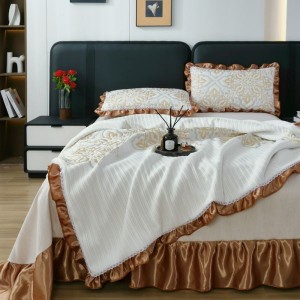 2025 new knitted cotton home textile multi-purpose quilt cover four-piece bedding set