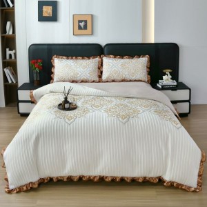 2025 new knitted cotton home textile multi-purpose quilt cover four-piece bedding set