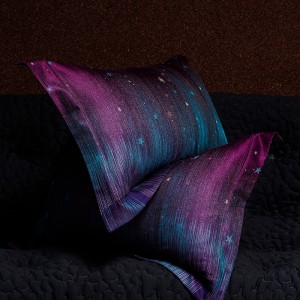 High quality purple 4pcs digital printing home hotel textiles 100s cotton duvet cover bedding set supplier