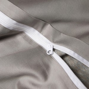 Premium quality 100s cotton home hotel textiles beige jacquard bedding set wholesaler