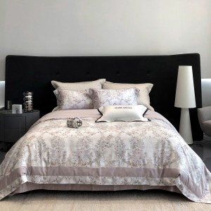 Premium 4pcs printing home textiles patchwork comforter pink duvet cover bedding set