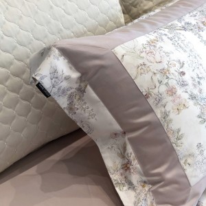 Premium 4pcs printing home textiles patchwork comforter pink duvet cover bedding set