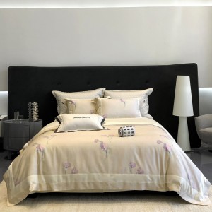 Premium 4pcs printing home textiles patchwork comforter pink duvet cover bedding set
