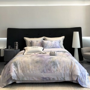 Premium 4pcs printing home textiles patchwork comforter pink duvet cover bedding set