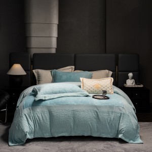 2025 milk velvet home textiles embroidery duvet cover fluffy bedding set