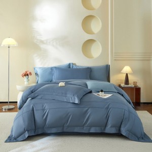 Solid color pink cotton comforter duvet cover with 2 pillow shams double coverlets flat sheet 4PCS sanding textile bedding set wholesaler