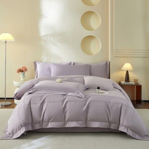 Solid color pink cotton comforter duvet cover with 2 pillow shams double coverlets flat sheet 4PCS sanding textile bedding set wholesaler