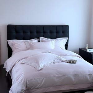 Solid color comforter duvet cover with 2 purple pillow shams double coverlets flat sheet 4PCS 100s cotton textile bedding set wholesaler